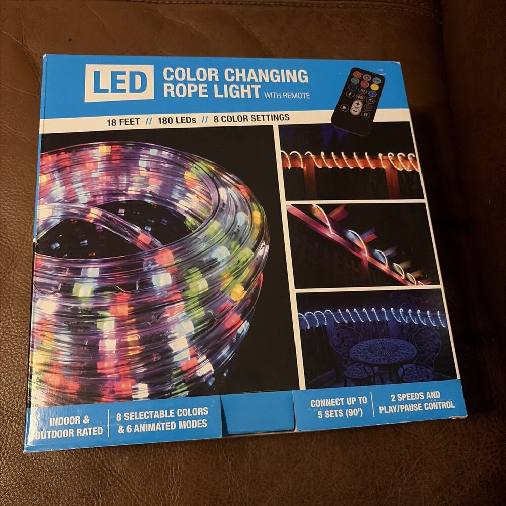 FG-03603 120V LED Color Changing 18ft Rope Light with Remote Control